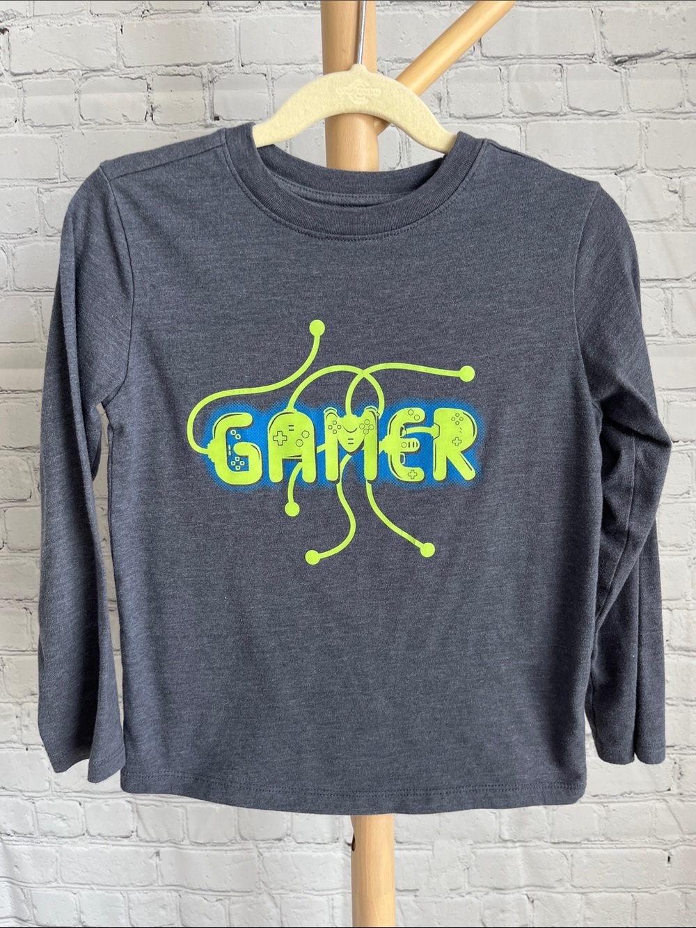 ⭐️⭐️ PICK 5 / $20 Cat & Jack Kids Gamer Long-Sleeve Tee - Charcoal